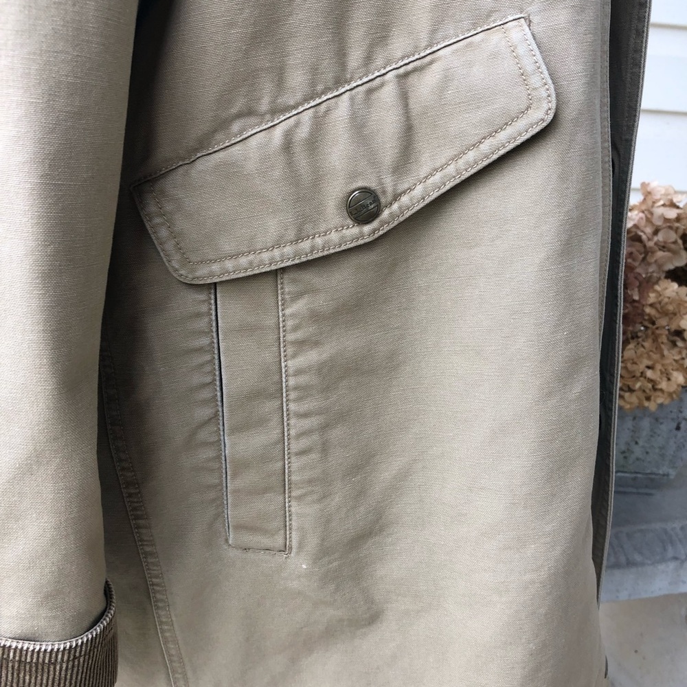 Vintage LL Bean womens medium Tan Long Duster coat, flannel lined - Picture 7 of 12